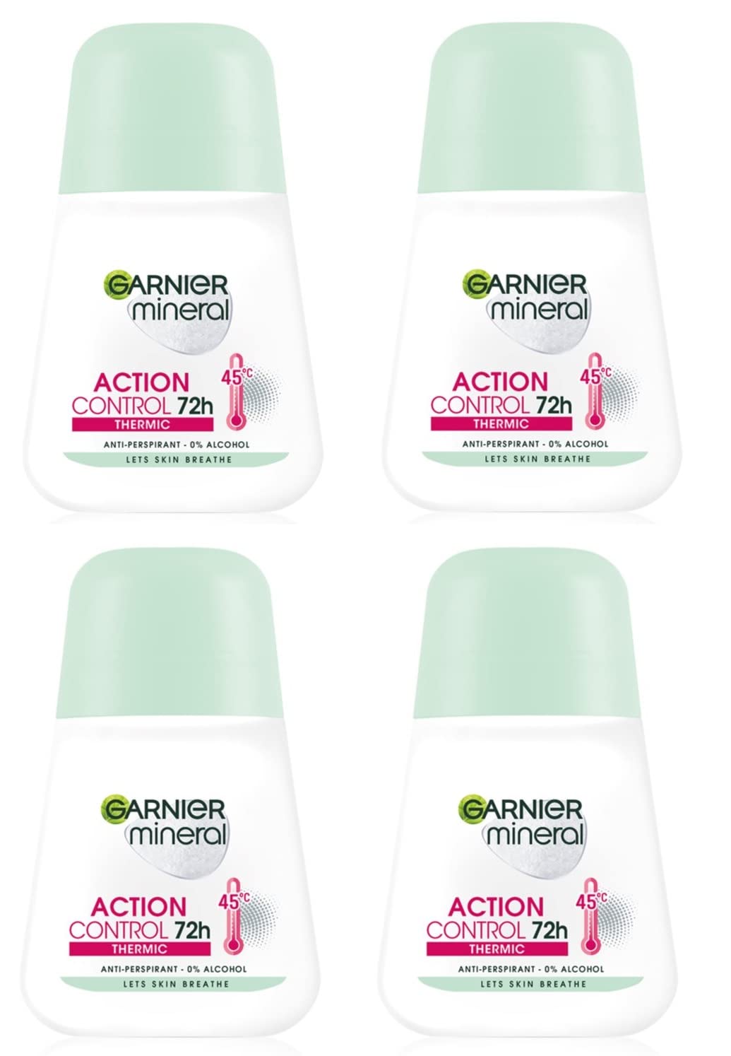 (Pack of 4) Garnier Mineral Action Control Thermic Anti-perspirant Roll On for Women 4x50ml