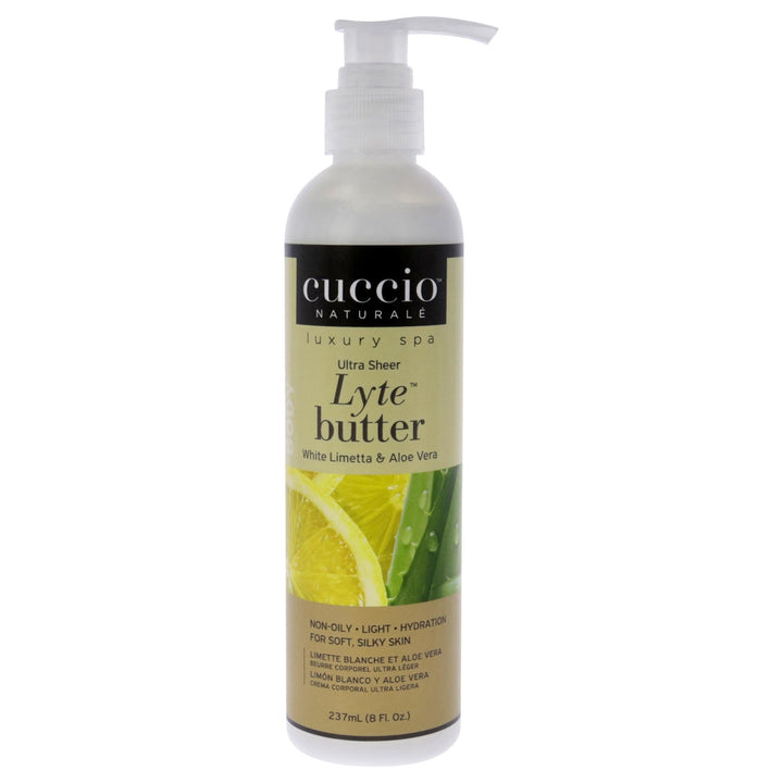 Cuccio Lyte Body Butter, White Limetta and Aloe Vera, 8 Ounce