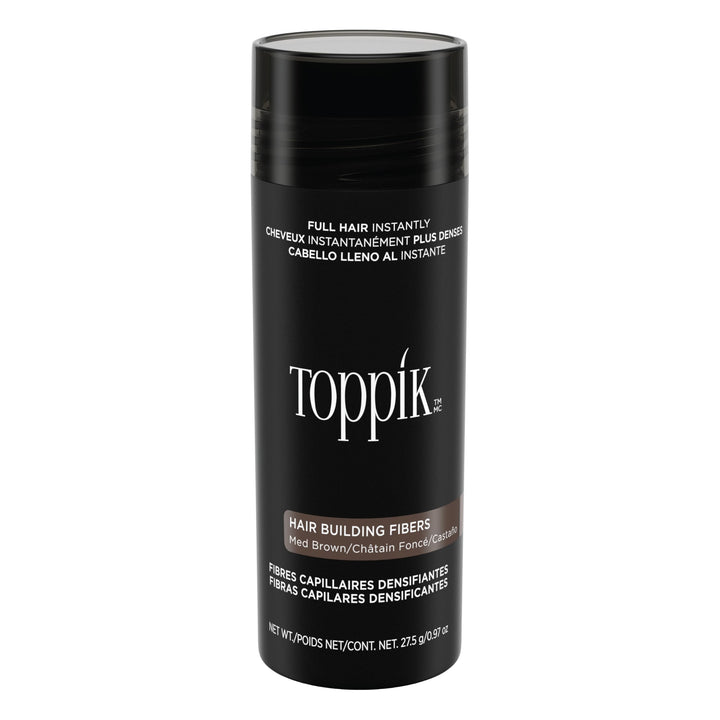 Toppik Hair Building Fibers, Medium Brown, 27.5g | Fill In Fine or Thinning Hair | Instantly Thicker, Fuller Looking Hair | 9 Shades for Men & Women