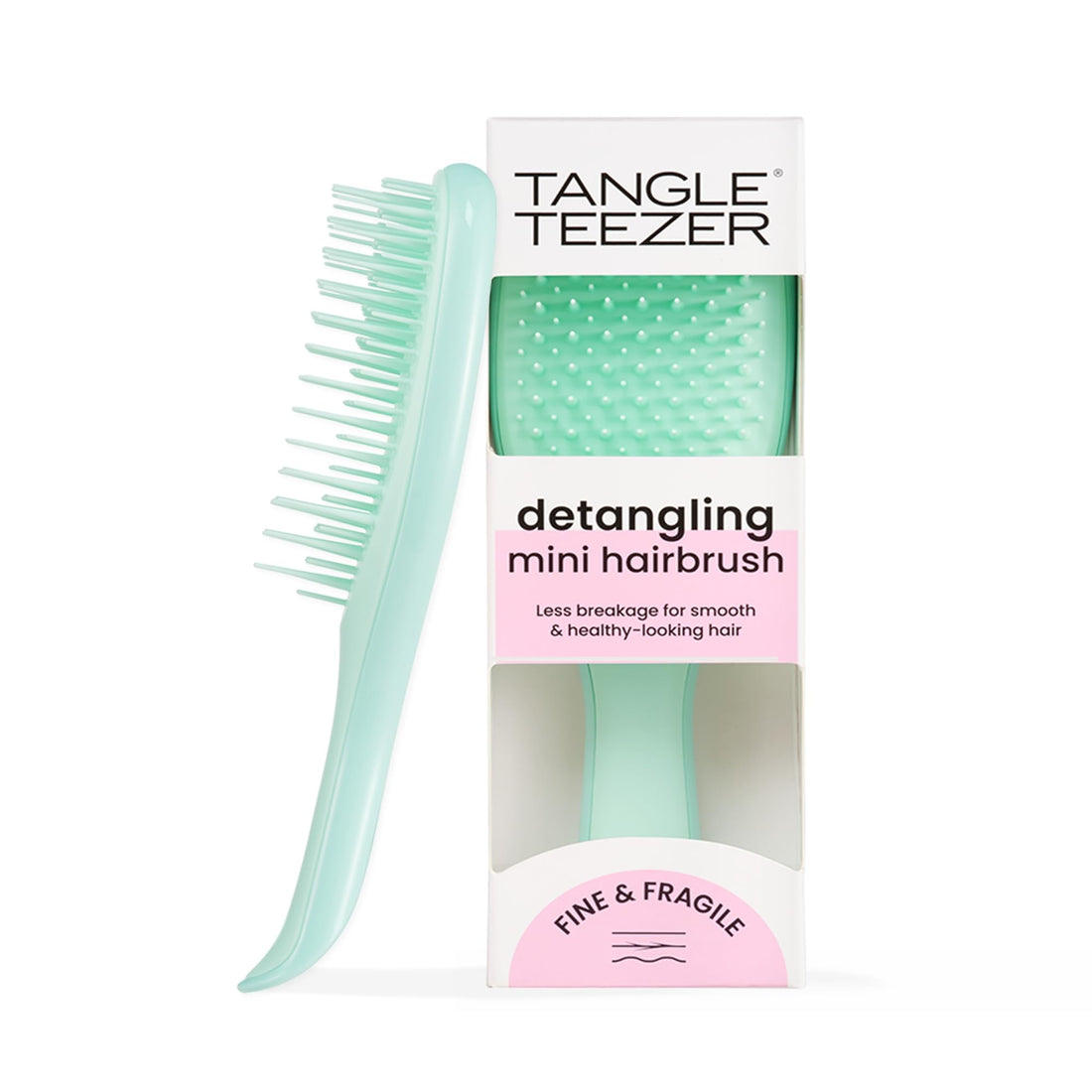 Tangle Teezer Fine & Fragile Ultimate Detangler Brush, Detangles & Reduces Breakage, Travel-Size Mini Hair Brush, Mint