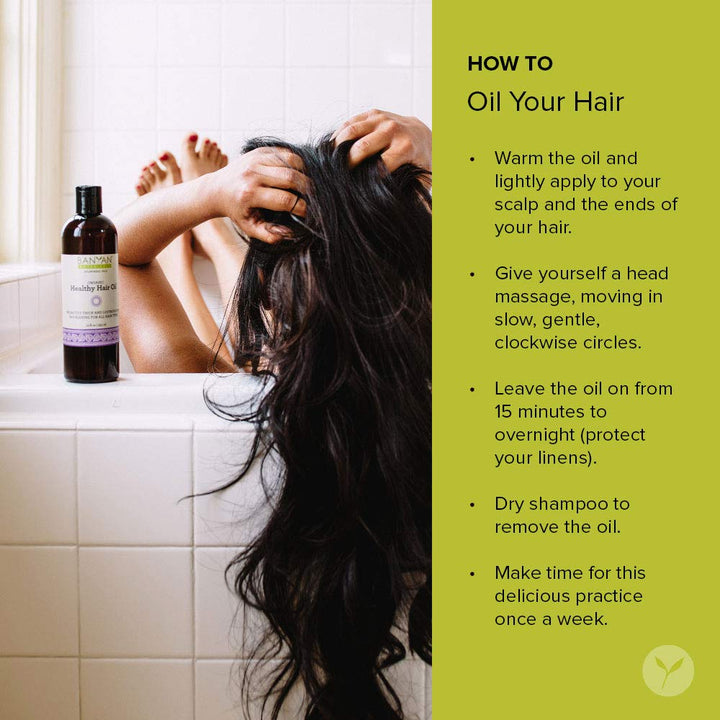 Banyan Botanicals Healthy Hair Oil – Organic Herbal Oil with Bhringaraj & Amla – Ayurvedic Hair Care for Strong, Thick, Lustrous Hair & for Scalp Massage – 4oz. – Non GMO Sustainably Sourced Vegan