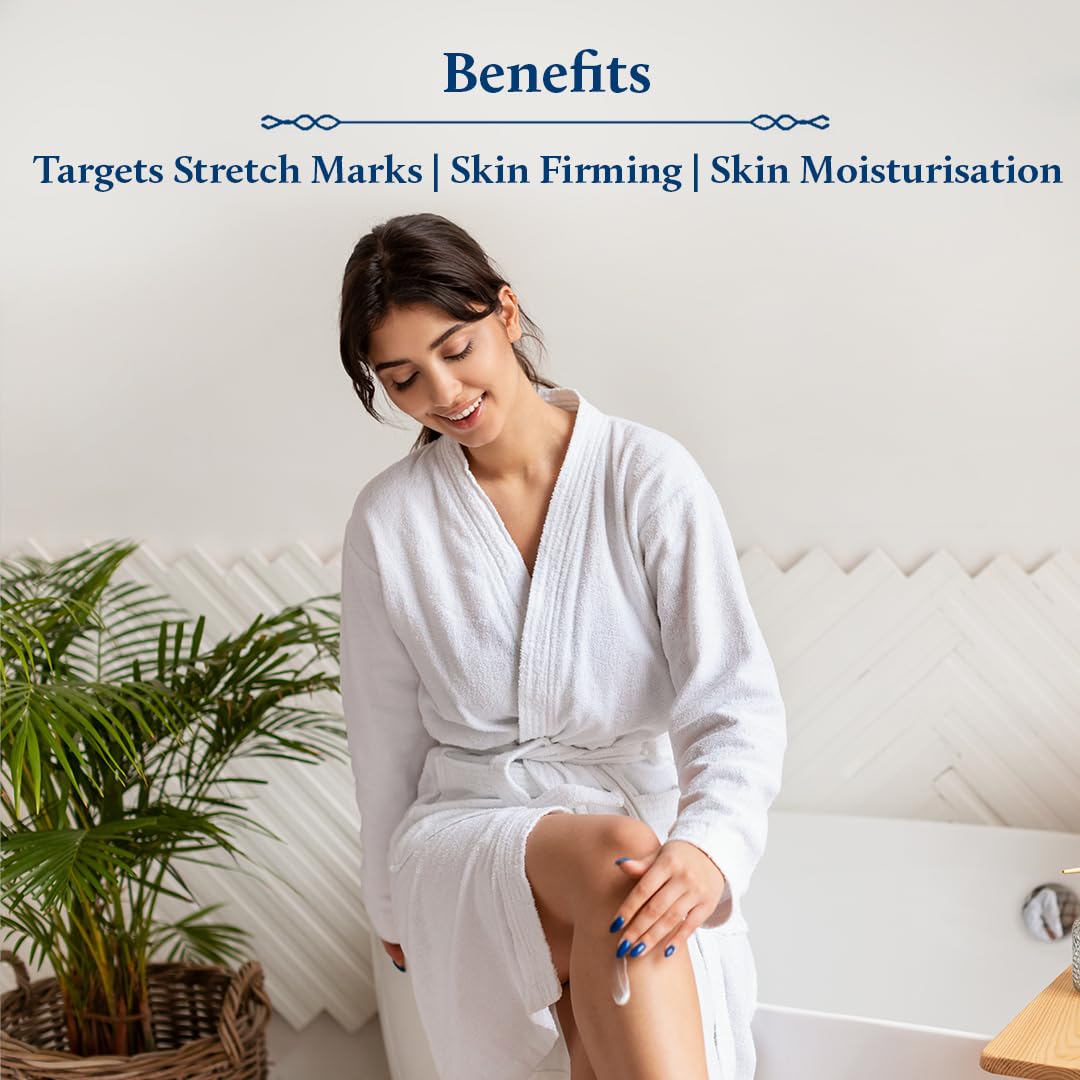 Blue Nectar Stretch Mark Cream for Pregnancy with Shea,Cocoa & Mango butter | Plant Based Moisturizing Body Lotion with Rose, Turmeric & Nalpamaradi Oil (12 Herbs, 200 ml)