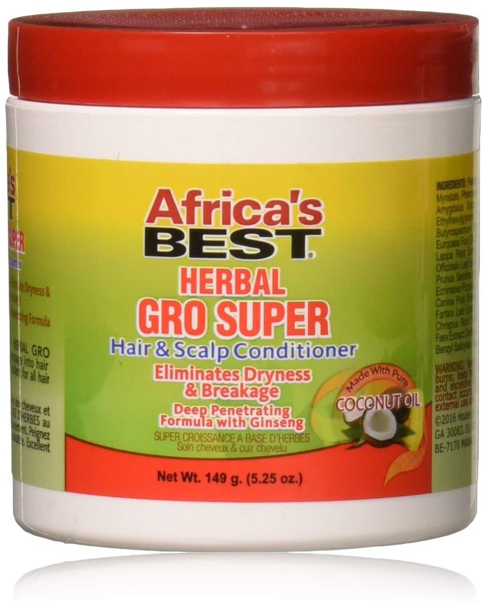 Africa's Best Super Gro Maximum Hair and Scalp Conditioner, 5.25 Ounce