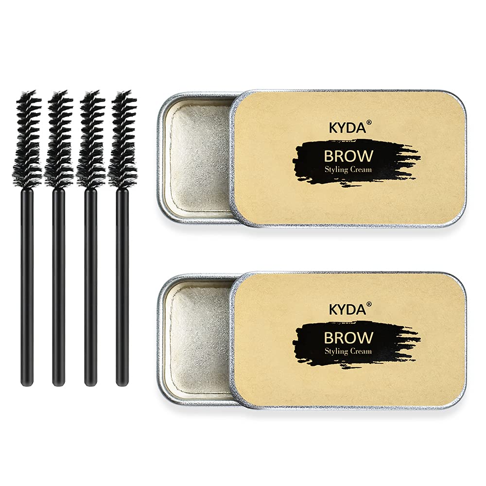 Ownest 2PCS Eyebrow Soap Kit,Brows Styling Soap,Long Lasting Waterproof Smudge Proof Eyebrow Styling Pomade for Natural Brows, 3D Feathery Brows Makeup Balm