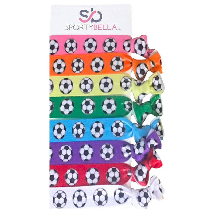 Infinity Collection Infinity Collection Soccer Hair Accessories, Soccer Hair Ties, No Crease Soccer Hair Elastics Set of 8