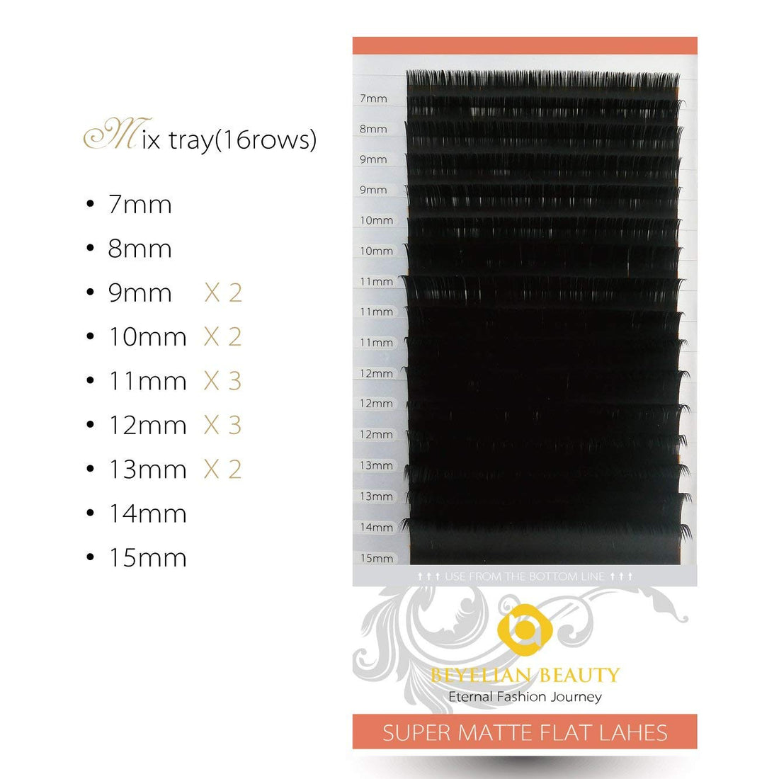 BEYELIAN Eyelash Extension Super Matte Flat Lashes Ellipse Matte Soft Natural Mink Individual Eyelashes Salon Use D Curl 0.15mm Mixed Tray 7-15mm Assorted