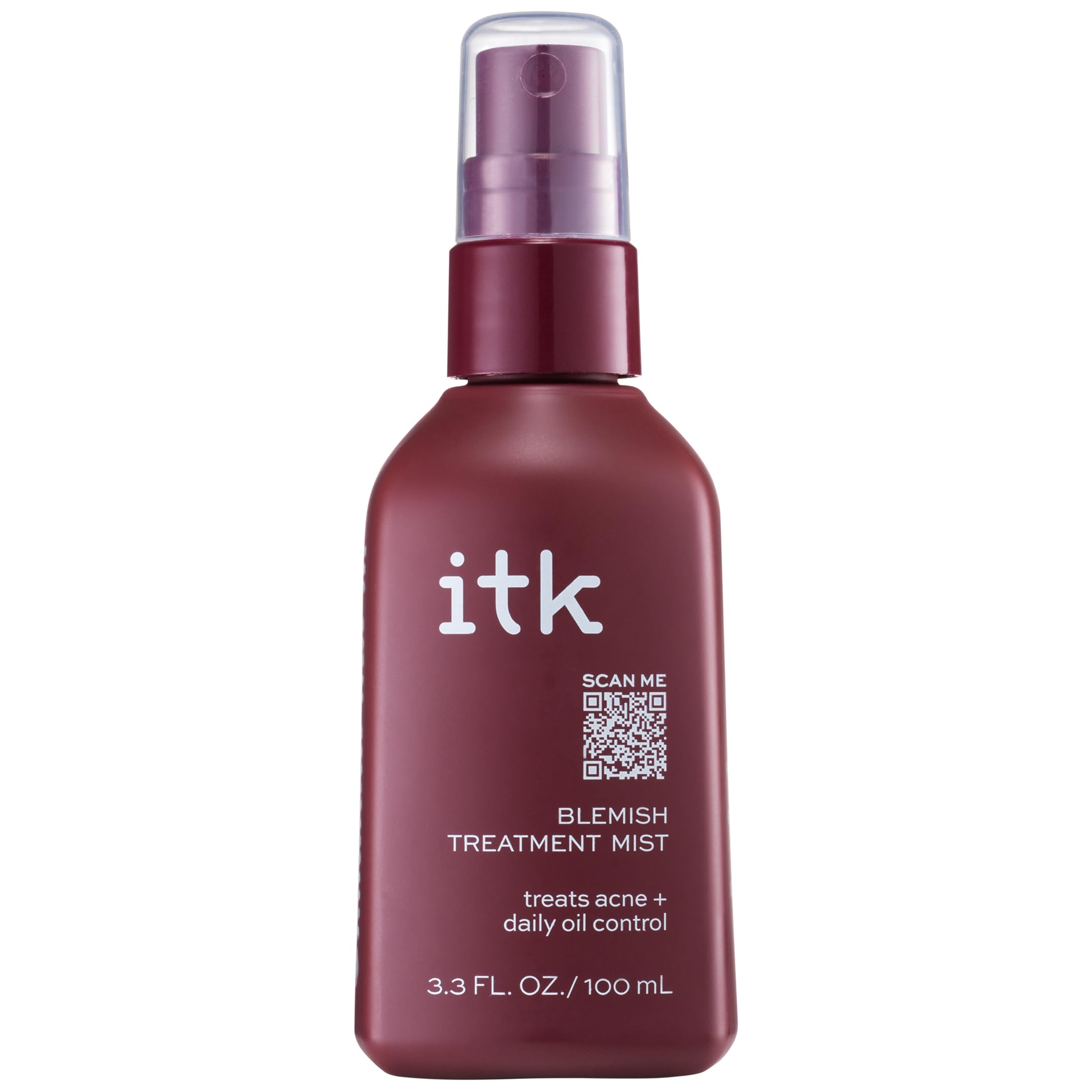 ITK Skincare 2% Salicylic Acid Spray for Face & Body Acne - Blemish-Fighting Treatment for Body Acne, Bacne, Blackheads, Pimples & Blemishes - BHA Blemish Facial Mist Post Workout - 3.3oz Spray Bottle