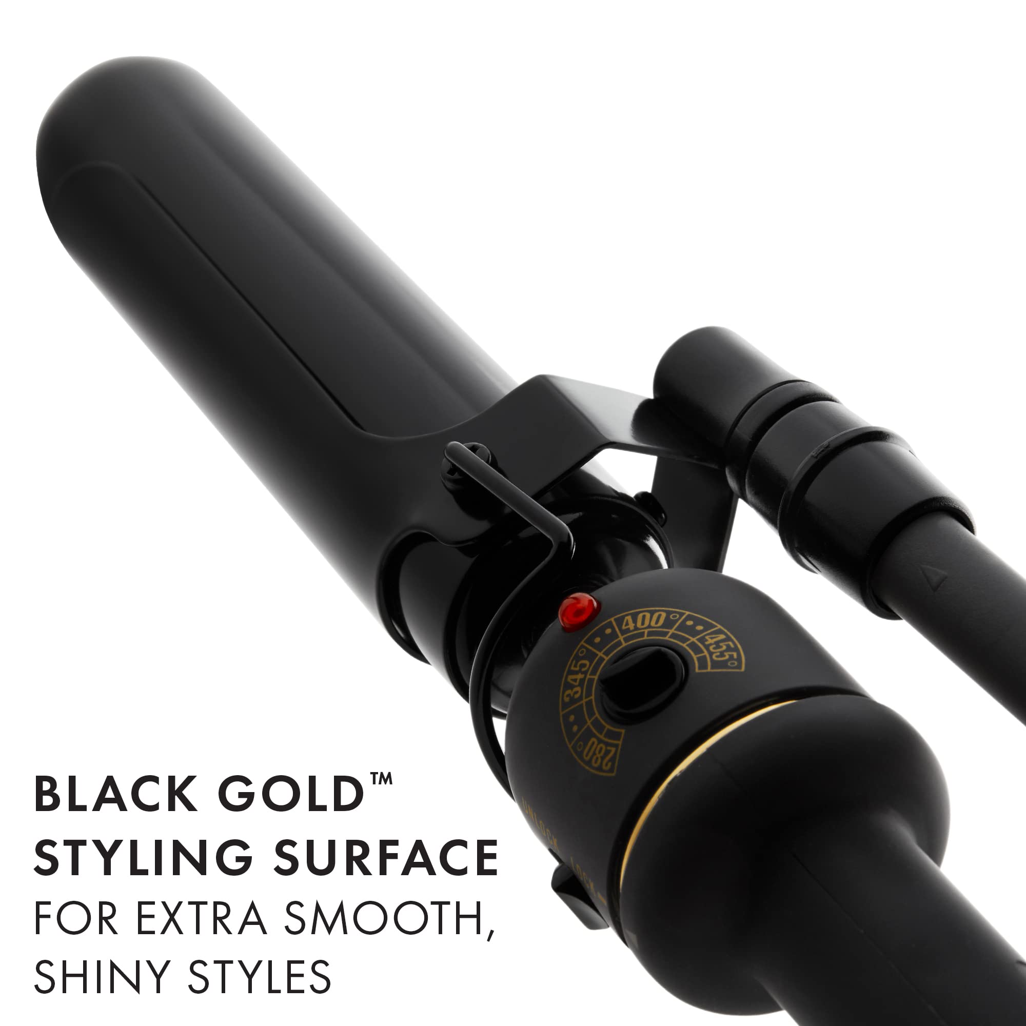 HOT TOOLS Professional Black Gold Marcel Curling Wand, 1.25 Inch