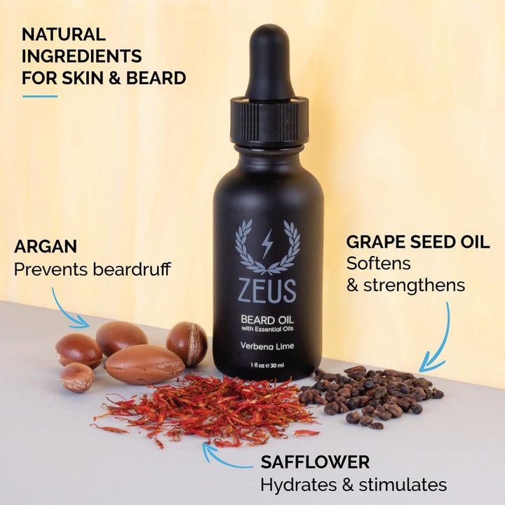 Zeus Beard Oil for Men - Sandalwood - 1 oz - All-Natural Beard Conditioning Oil to Soften Beard and Mustache Hairs