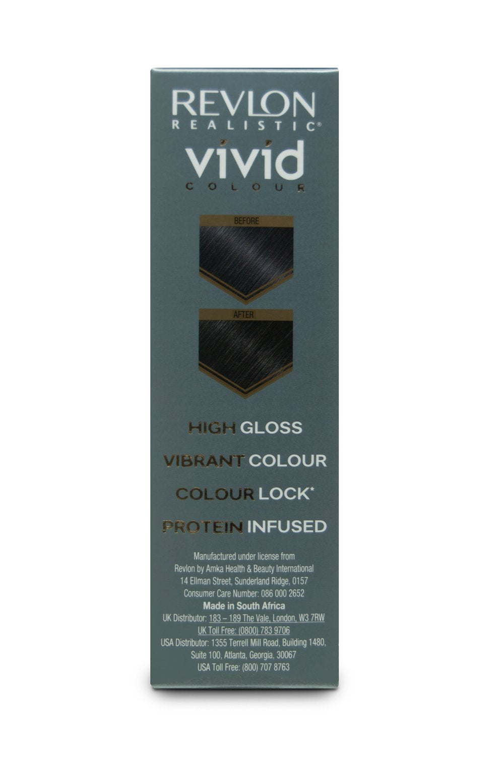 Revlon Realistic Vivid Colour Protein Infused Permanent Color Hair Dye with Color Lock Technology, Jet Black 110ml