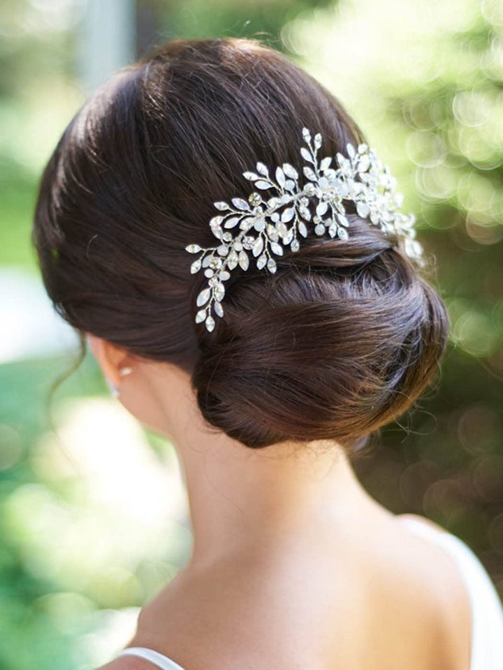 Catery Bride Wedding Hair Comb Hair Accessories with Crystal Bridal Side Combs Headpiece for Women