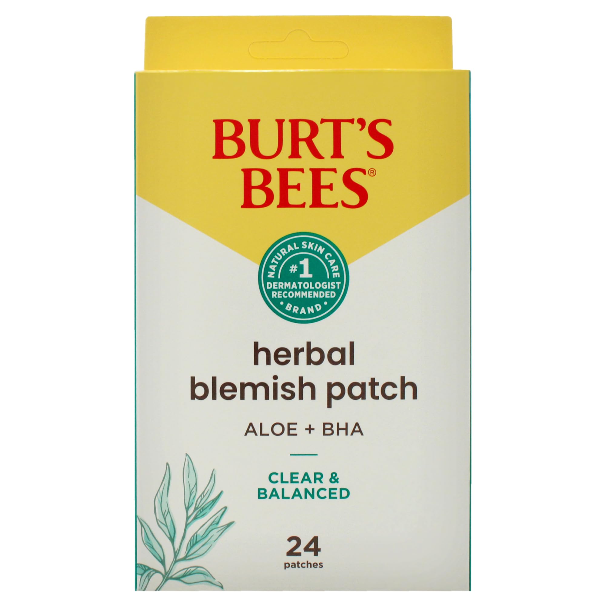 Burts Bees Clear and Balanced Herbal Blemish Patch for Women - 24 Count Patches