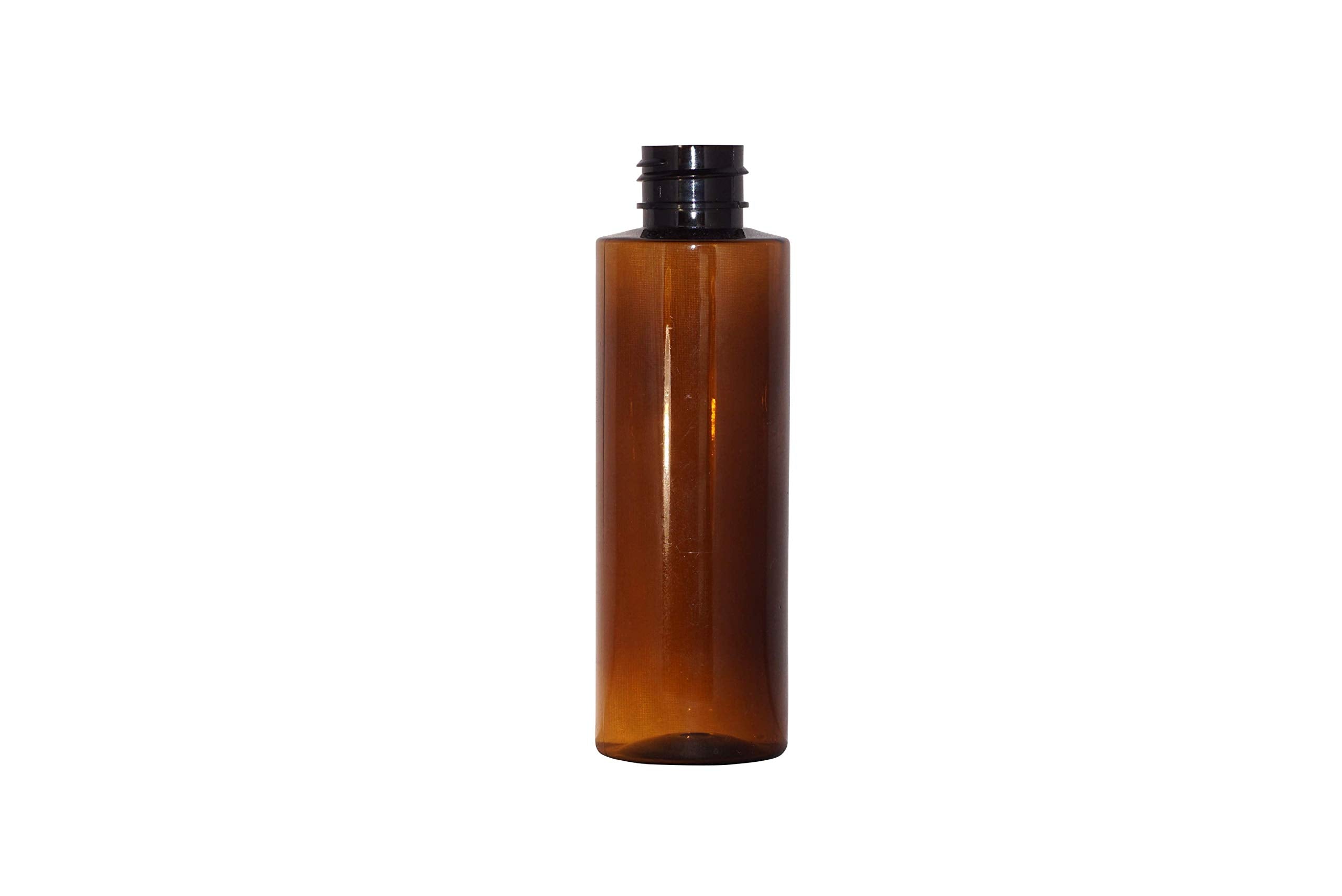 WM (Bulk Pack of 24) 4 oz Amber Refillable, Empty Plastic Cylinder Bottles w/Black Fine Mist Spray Cap. Used in DIY Oils, Soap, Shampoo, Hydration, Cleaning, Cosmetics, Aromatherapy and more