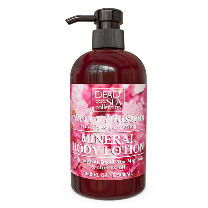 Dead Sea Collection Cherry Blossom Body Lotion - Nourishing Moisturizer for Women and Men - Rejuvenating Hand and Body Care for Dry Skin 16.9 Fl. Oz.