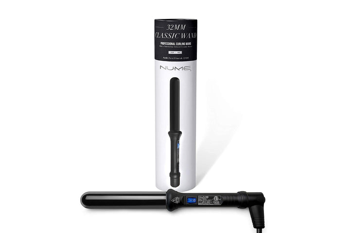 NuMe Professional Tourmaline Infused Hair Styling Curling Wand 32mm Black