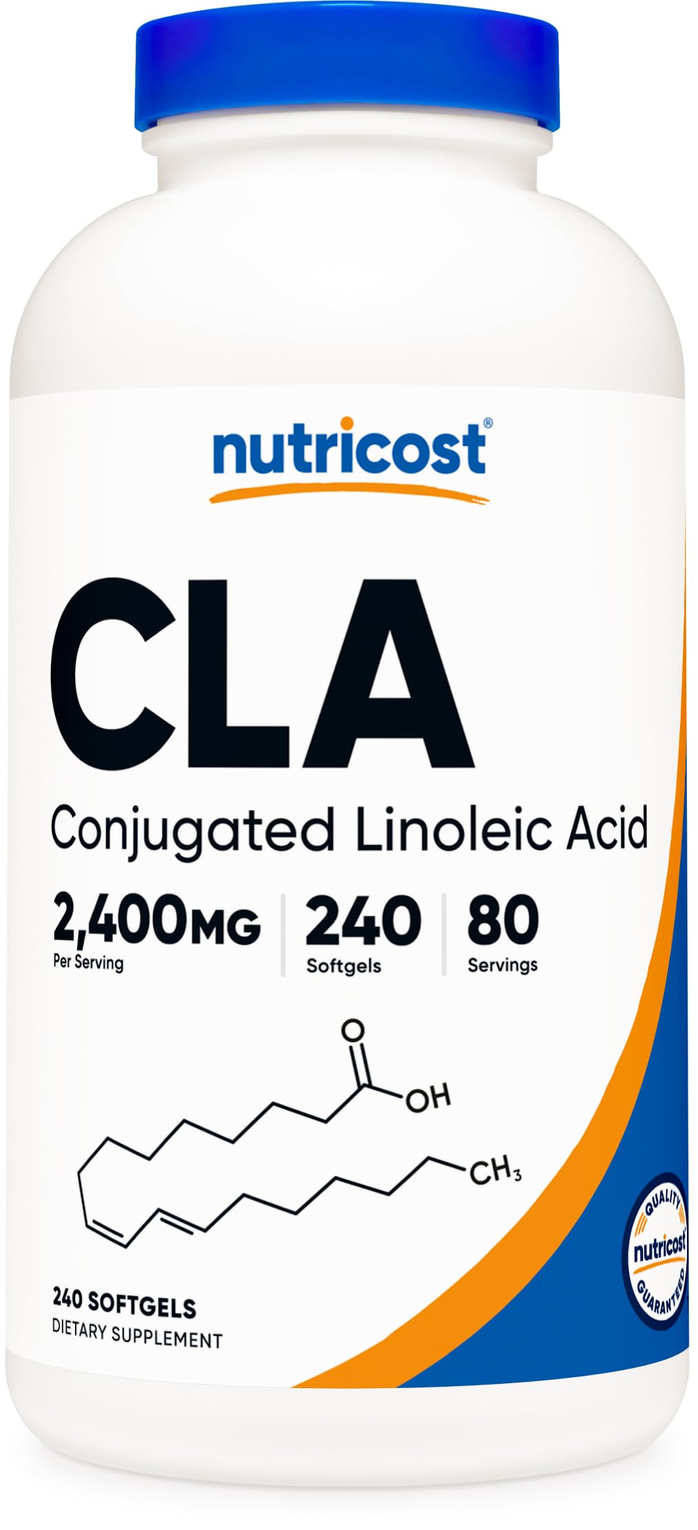 Nutricost CLA (Conjugated Linoleic Acid) 2,400mg, 240 Softgels - Gluten Free, Non-GMO, 800mg Per Softgel