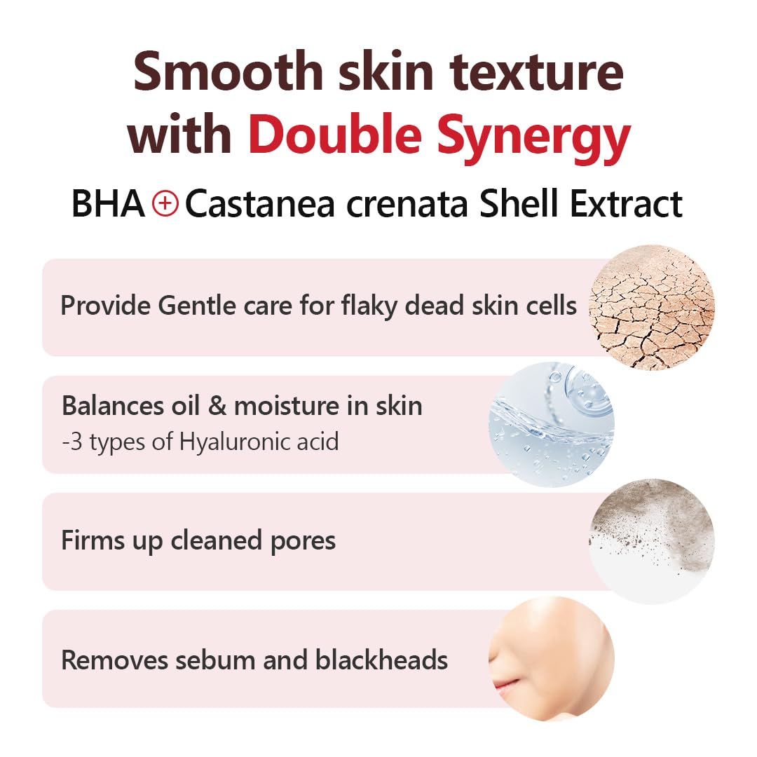 ISNTREE Chestnut BHA 2% Clear Liquid 100ml, 3.38 fl oz | Mild Exfoliant | Pore Tightening | Removes Dead Skin Cells | Korean Skincare