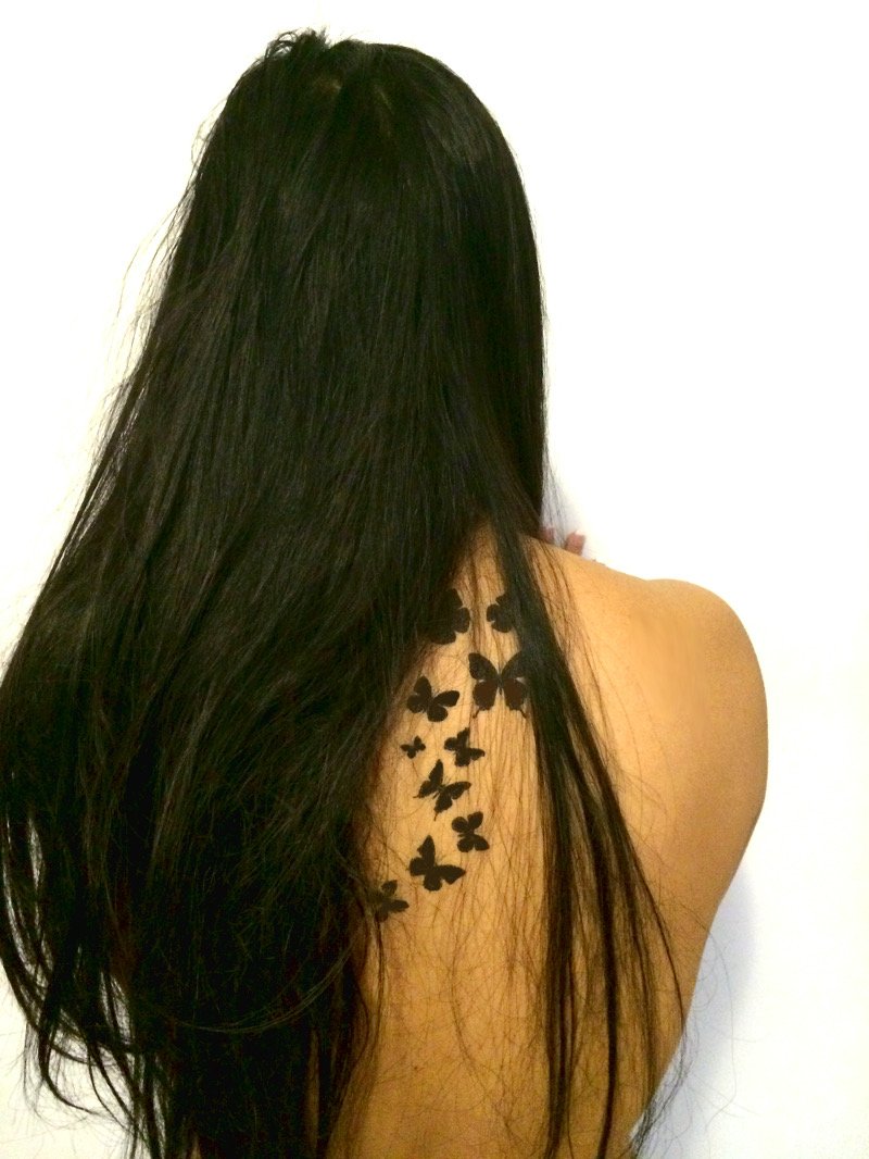 Premium Dragonfly & Butterfly Black Silhouette Tattoo Tattoos