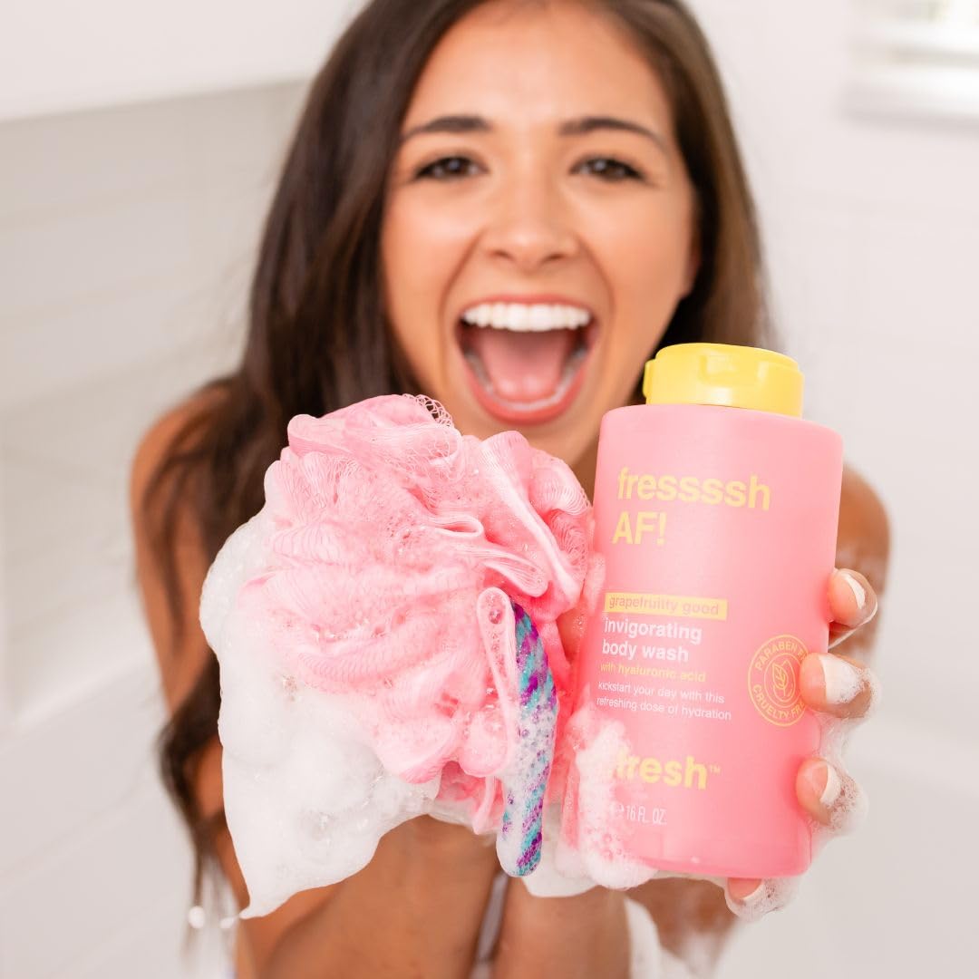 b.fresh Grapefruit Body Wash | So Fressssh- Body Wash w/Hyaluronic Acid, Cruelty Free, Paraben Free, Skin Loving Ingredients, 16 Fl Oz