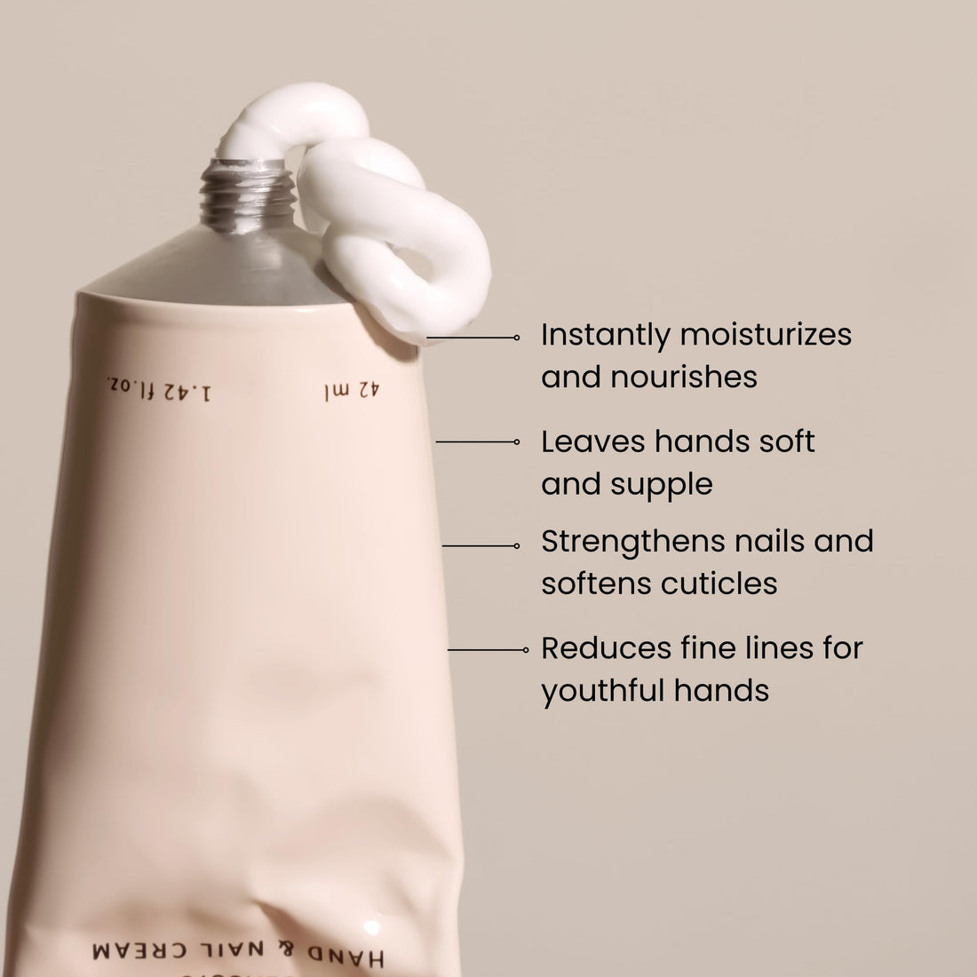 BEIGIC Classic Hand & Nail Cream - Bergamot, Sage & Mandarin Vegan Quick-Absorbing Non-Greasy Handcream to Smooth Fine Lines, Soften & Hydrate (1.42 fl.oz)