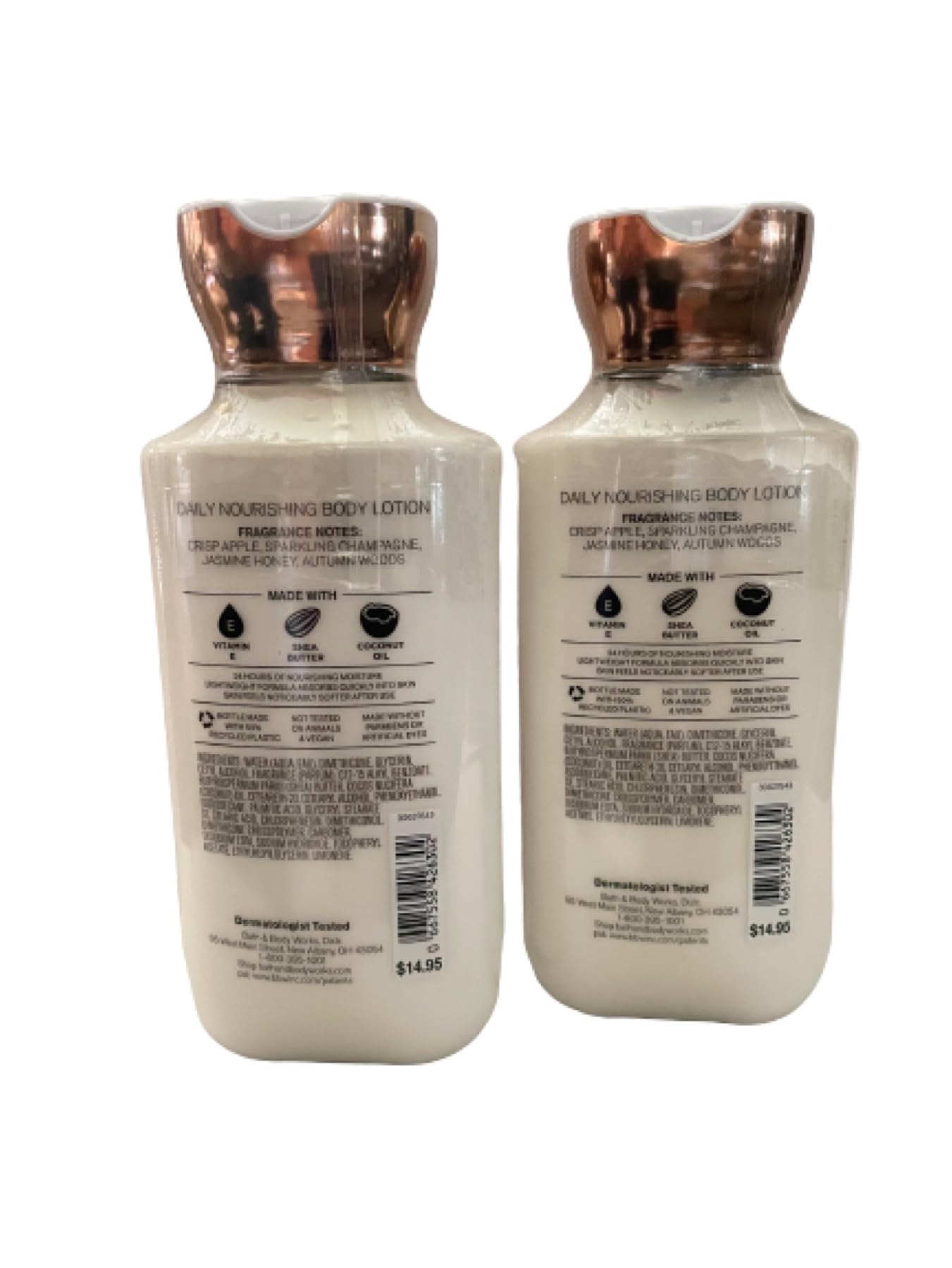 Bath and Body Works Champagne Apple & Honey Super Smooth Body Lotion Sets Gift For Women 8 Oz -2 Pack (Champagne Apple & Honey)