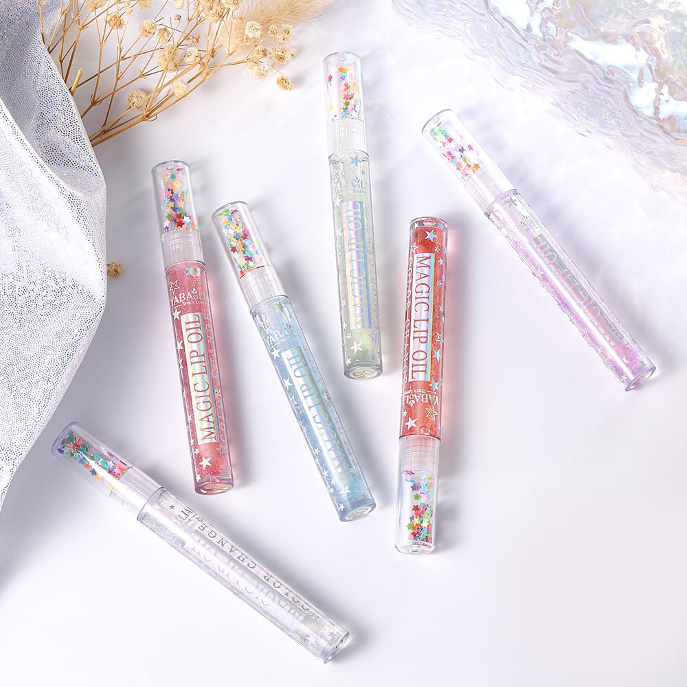 Petansy Shimmery Glitter Lip Gloss 6 Colors Liquid Lipstick Set Plumping Lip Oil | Syrupy gloss | Long Lasting | Moisturizing| High Shine | Lip Glow Set (6 Colors/Set)