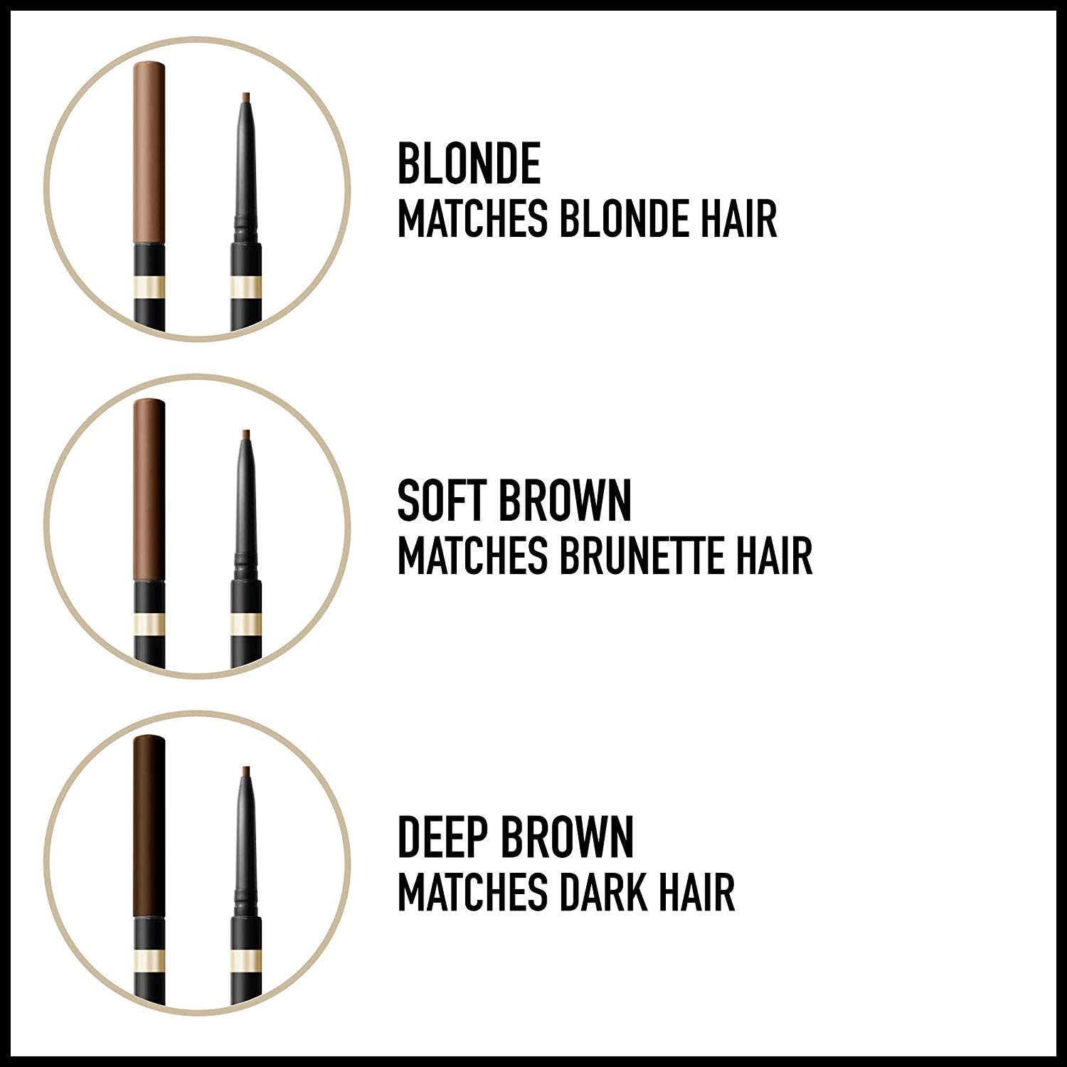 Max Factor Brow Shaper Pencil for Women, 30 Deep Brown, 0.1 Ounce