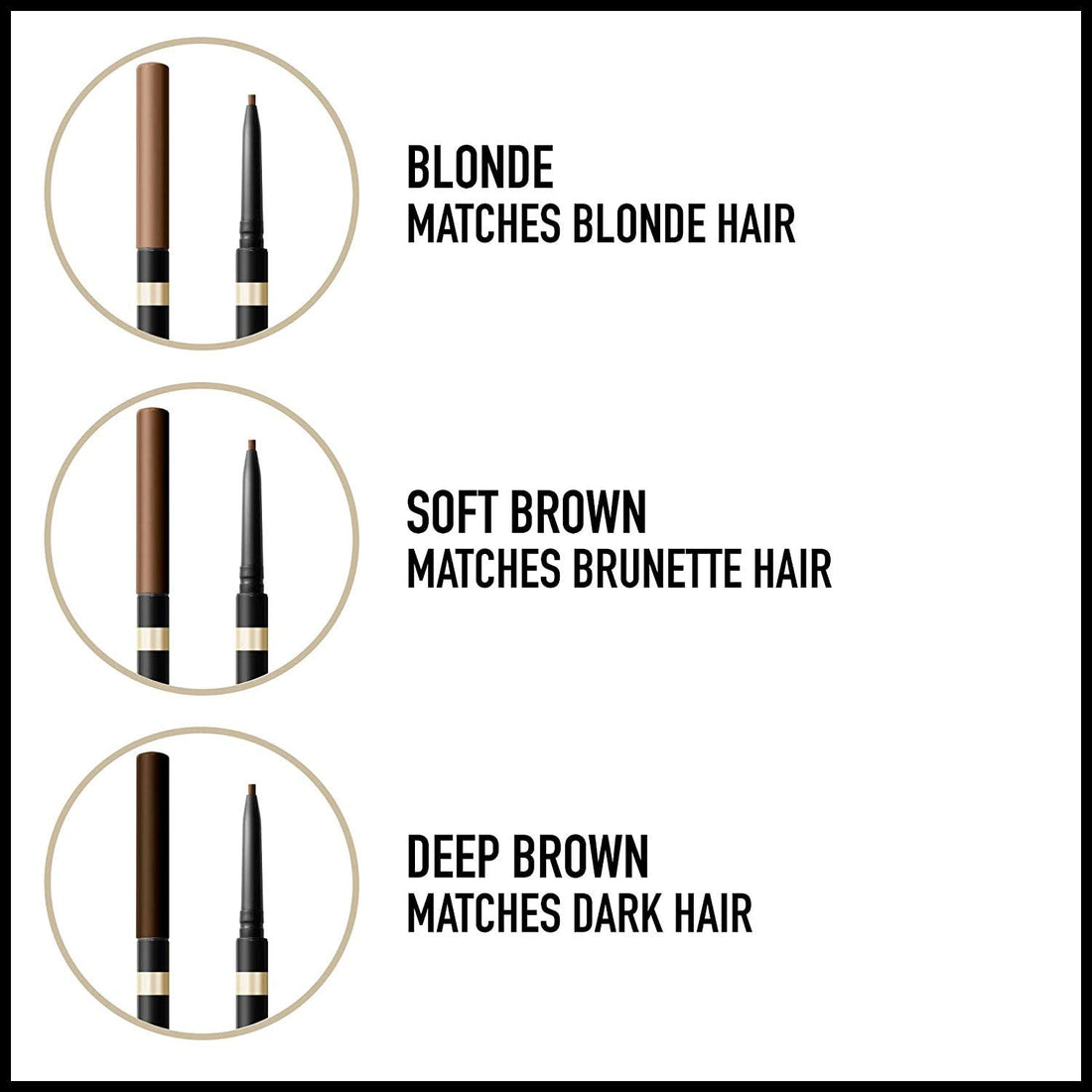 Max Factor Brow Shaper Pencil for Women, 30 Deep Brown, 0.1 Ounce