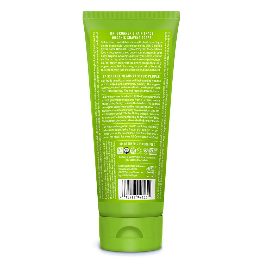 Dr. Bronner's Shaving Gel, Lemongrass Lime - 7 oz