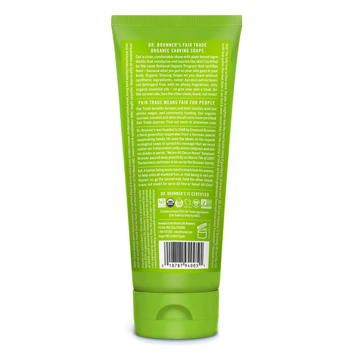 Dr. Bronner's Shaving Gel, Lemongrass Lime - 7 oz
