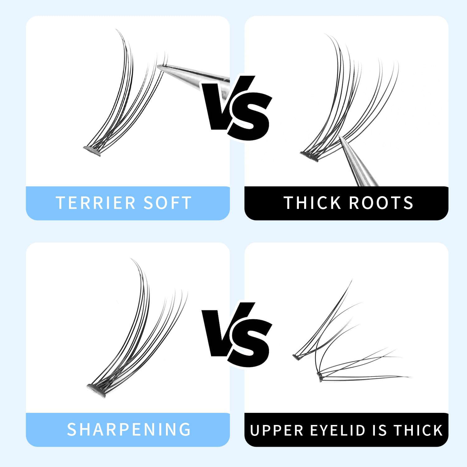 Scala 120pcs 8mm/10mm/12mm/14mm/16mm to Choose Fish Tail Design 0.1 C Curl 3D Individual Mink False Eyelashes Extension Soft Black Fake False Eye Lashes (10mm)