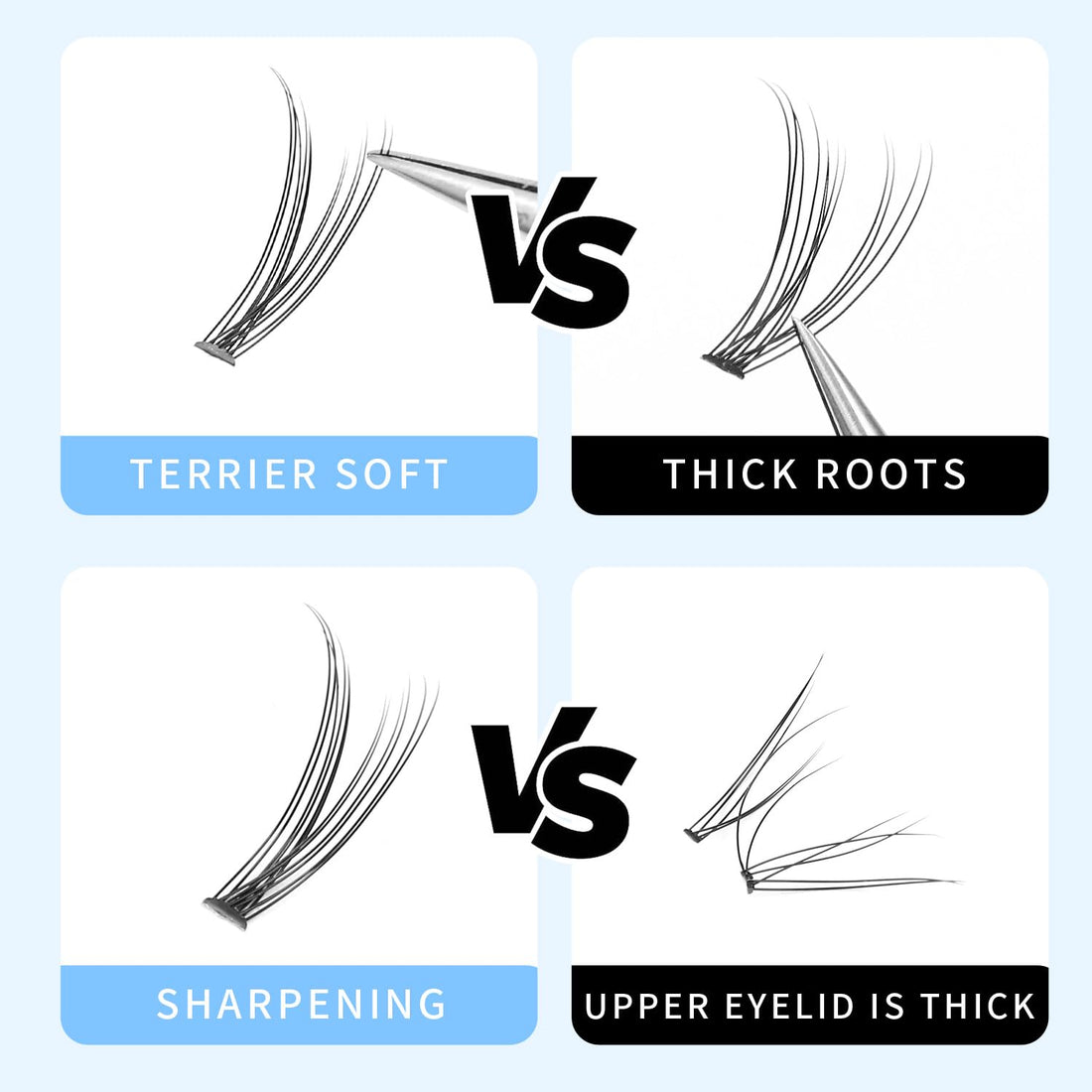 Scala 120pcs 8mm/10mm/12mm/14mm/16mm to Choose Fish Tail Design 0.1 C Curl 3D Individual Mink False Eyelashes Extension Soft Black Fake False Eye Lashes (10mm)