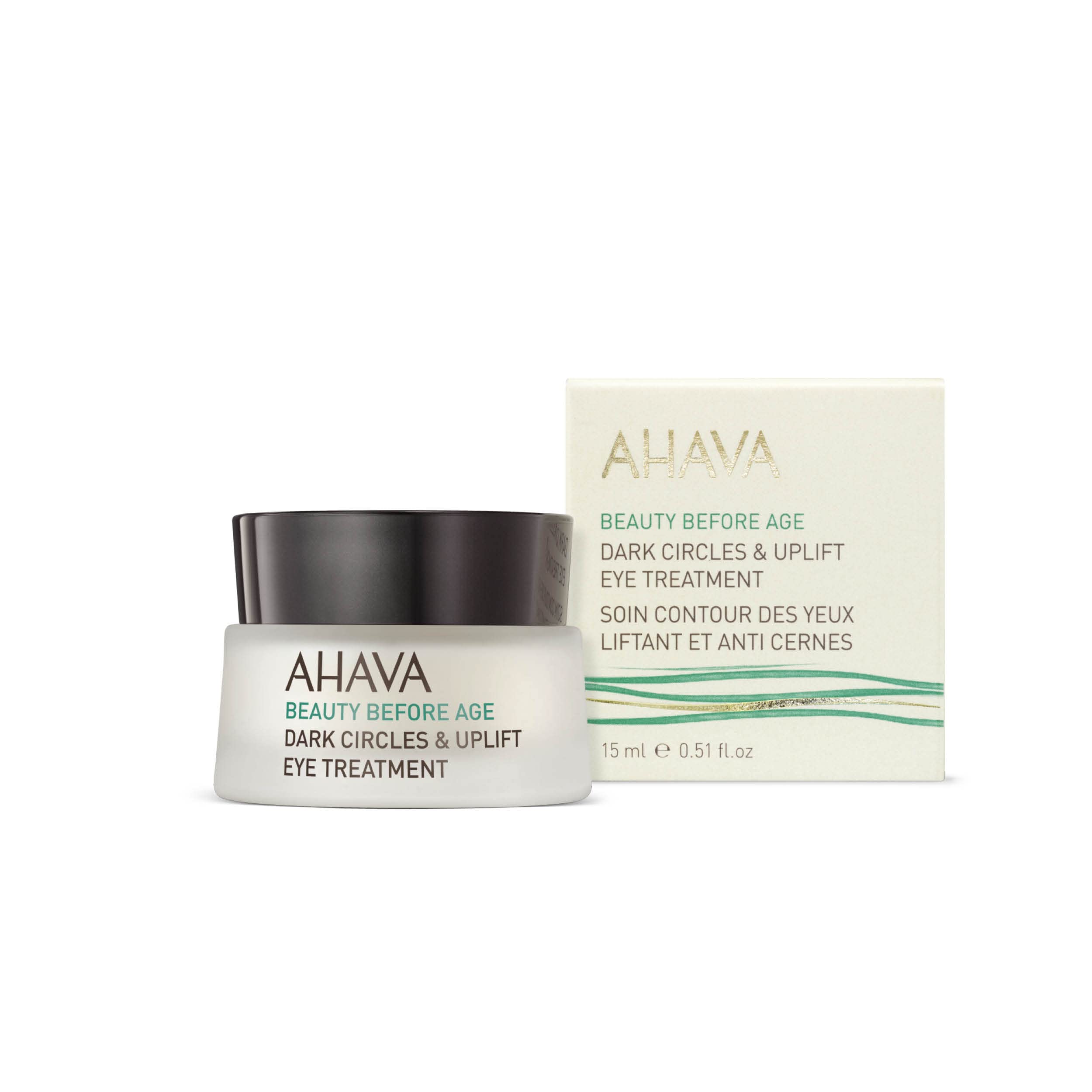 AHAVA Beauty Before Age Dark Circles & Uplift Eye Treatment - Multitasking, Silky Cream Reducing Appearance Aging, Fatigue Signs, Reduce Dark Circles & Eye Puffiness, with exclusive Osmoter, 0.5 Fl.Oz