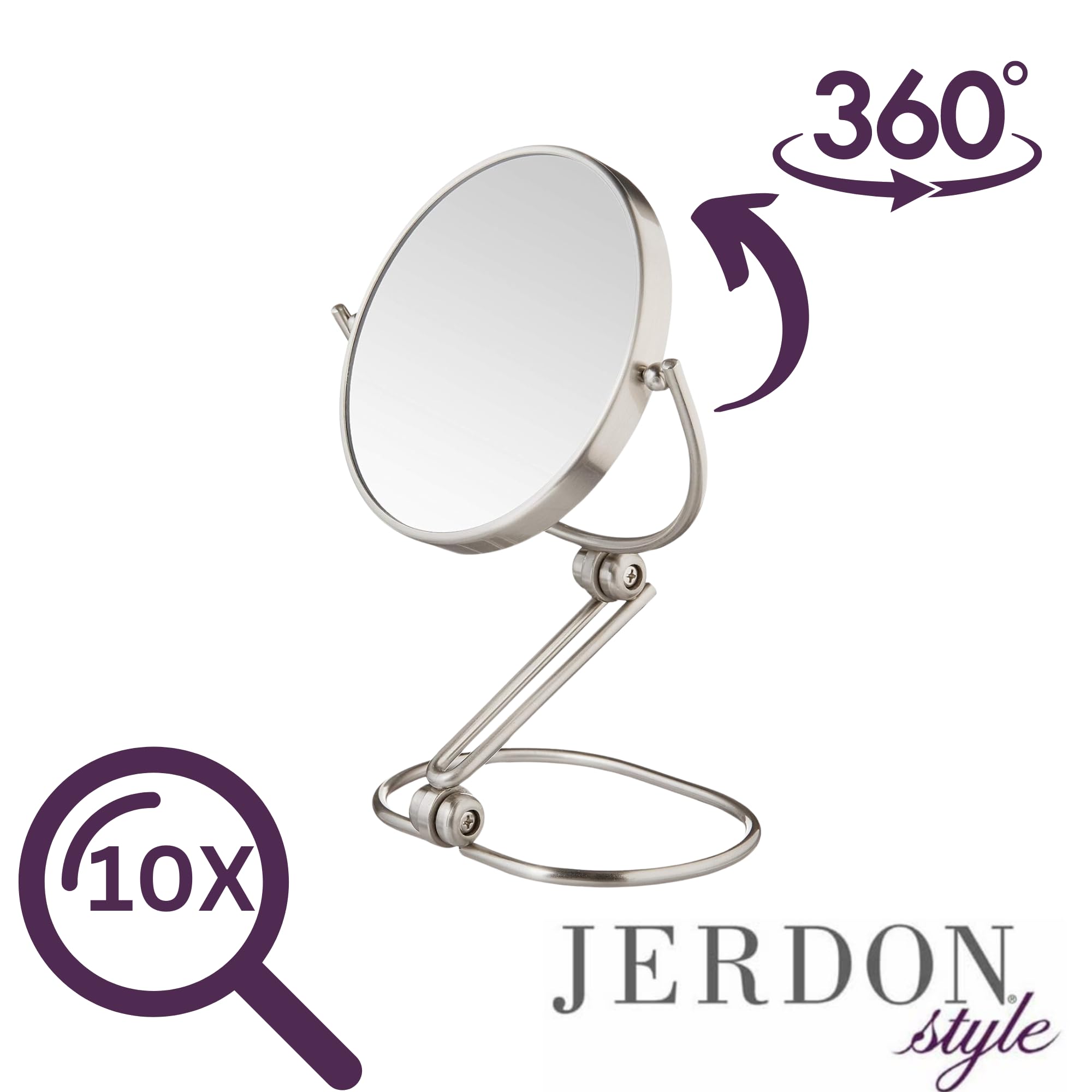 Jerdon Jerdon mc450n folding travel mirror, nickel