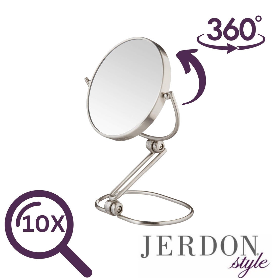 Jerdon Jerdon mc450n folding travel mirror, nickel