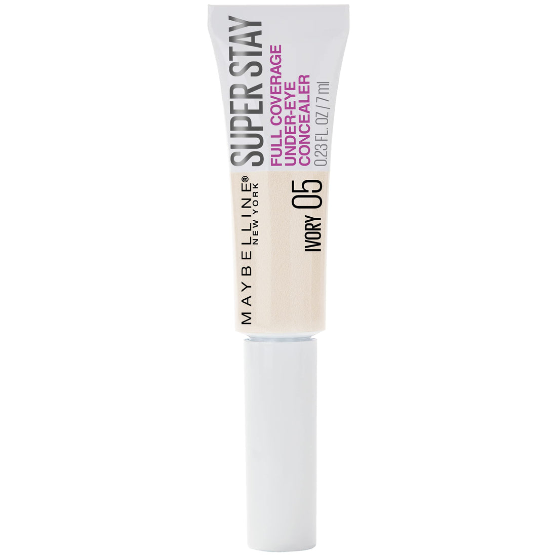 Maybelline New York Super Stay Super Stay Full Coverage, Brightening, Long Lasting, Under-eye Concealer Liquid Makeup For Up To 24H Wear, With Paddle Applicator, 05 Ivory, 0.23 fl. oz.