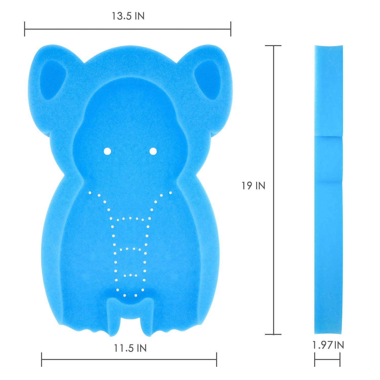 HALLO Soft Infant Bath Sponge Elephant Baby Bath Mat Newborn Comfy Foam Skid-Proof Cushion Odor Free(Blue)