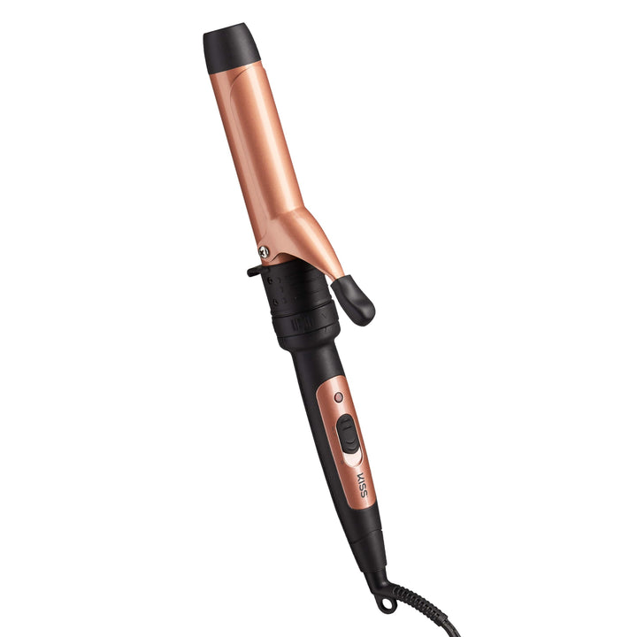 Kiss Products 5 in 1 Interchangeable Ceramic Tourmaline Curling Wand and Iron set with Heat Resistant Glove- Dual Voltage 110-120V Curling Iron Set For All Hair Types