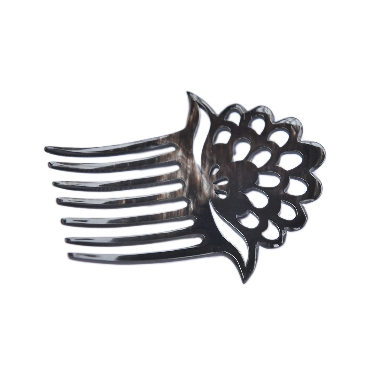Marycrafts Lotus Flower Buffalo Horn 7 Prongs Hair Fork, Hair Side Comb, Hair Pin, Hair Accessory