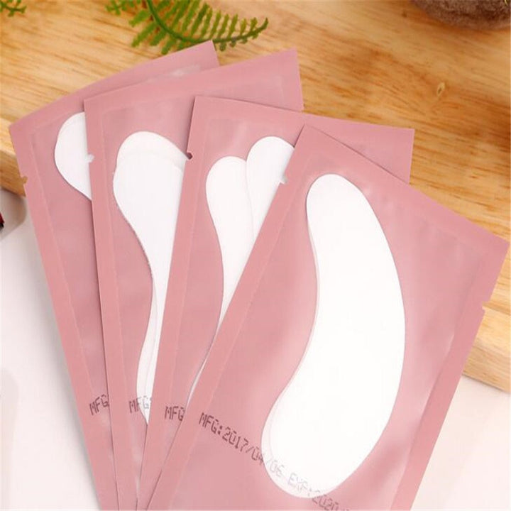 Pink: Kawagirl, 100 Pairs Setï¼ŒEye Gel Patches, Under Eye Pads Lint Free Lash Extension Eye Gel Patches For Eyelash Extension (Pink)