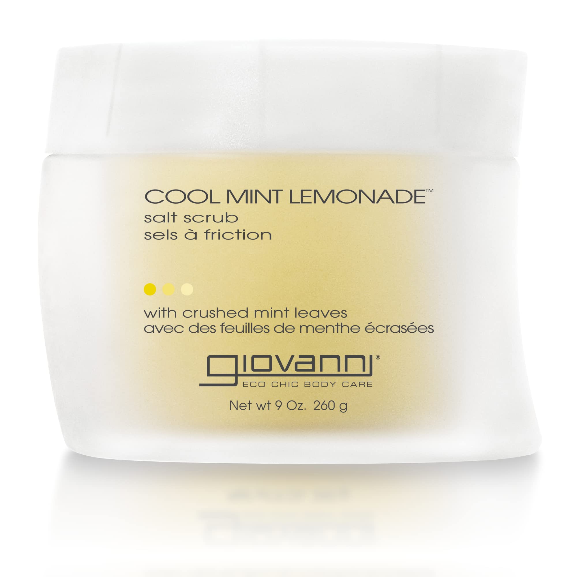 GIOVANNI Cool Mint Lemonade Salt Scrub - Salt Based Body Scrub, Gentle Body Exfoliant With Crushed Mint Leaves, Essential Oils, Aloe, Invigorating & Energizing Mint & Lemon Body Scrub - 9 oz (1 Pack)