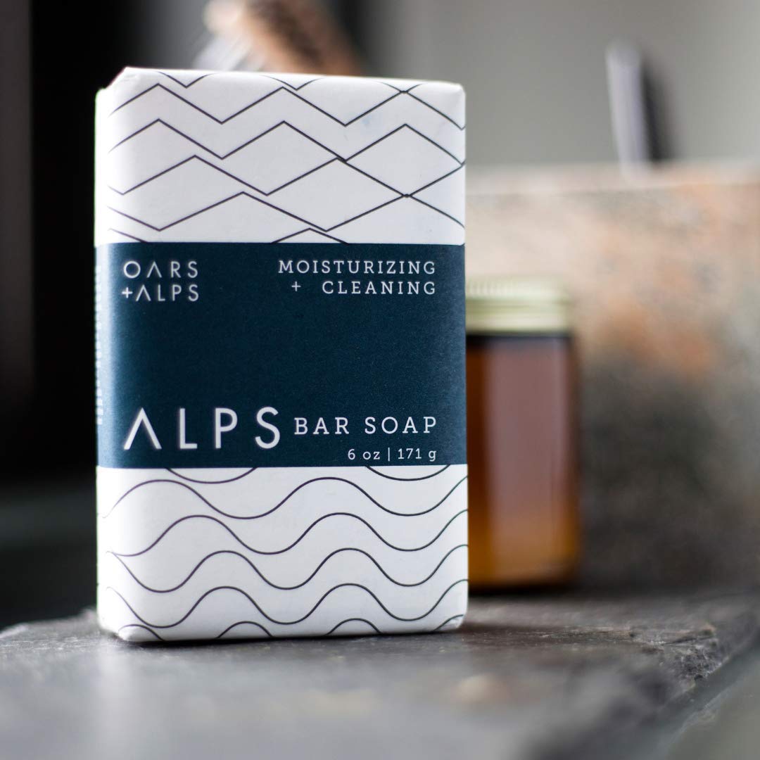 Oars + Alps Bar Soap, Natural Skin Care, Hydrates with Shea Butter and Jojoba Oil, Vegan and Gluten Free