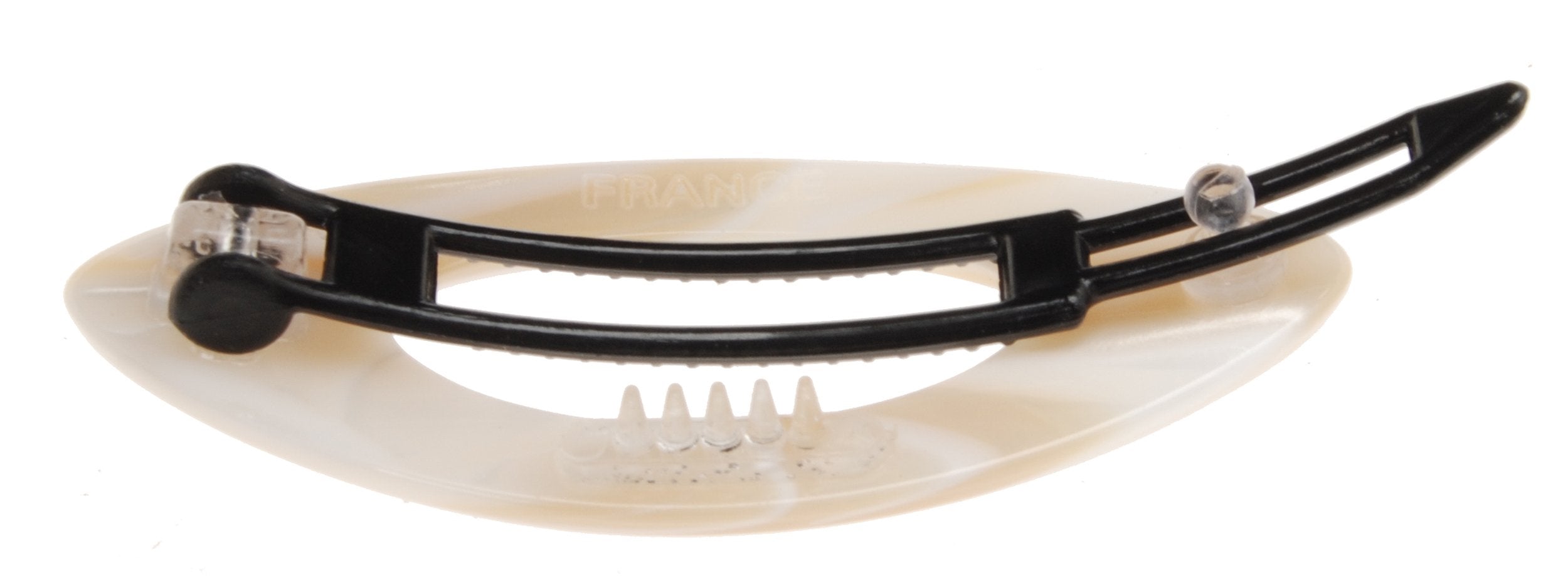 France Luxe Mini Cutout Oval on Plastic Tige Boule Barrette - Alba