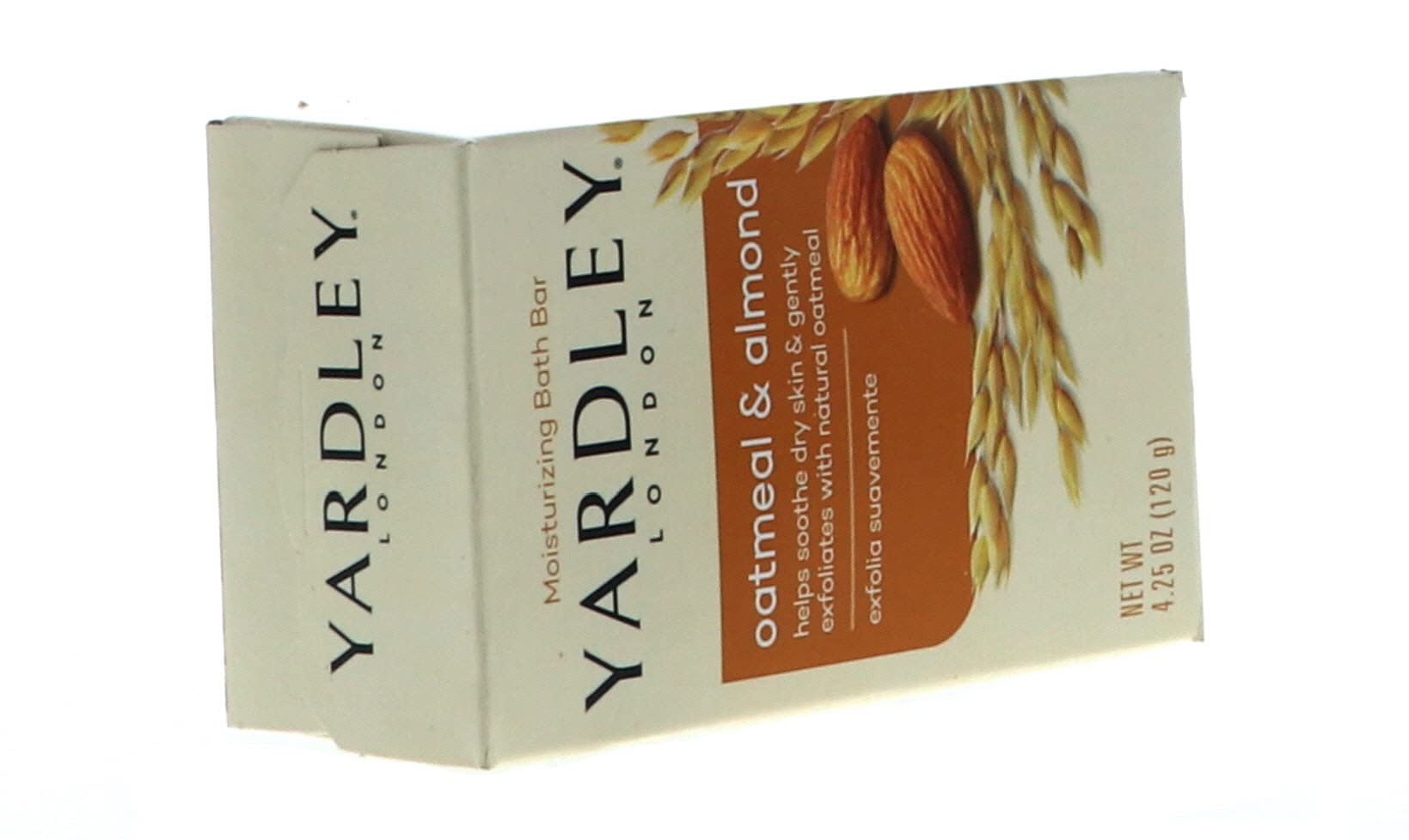 Yardley London Moisturizing Bar Oatmeal & Almond with Natural Oats 4.25 oz (Pack of 6)