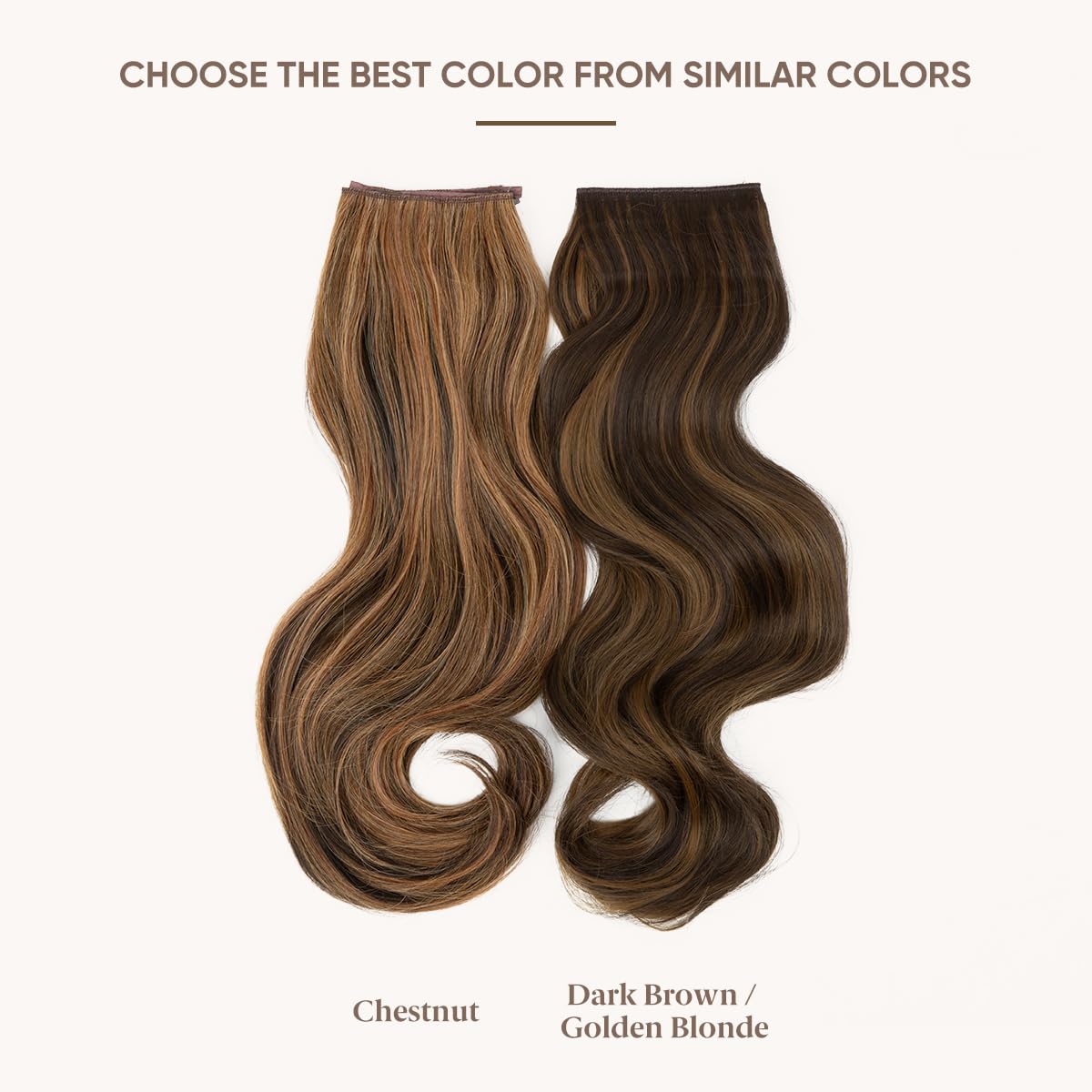 SARLA Invisible Wire Hair Extensions with 3 Clips Synthetic Wavy Curly Hairpiece Adjustable Transparent Headband for Women 16 Inch Dark Brown/Golden Blonde Highlights