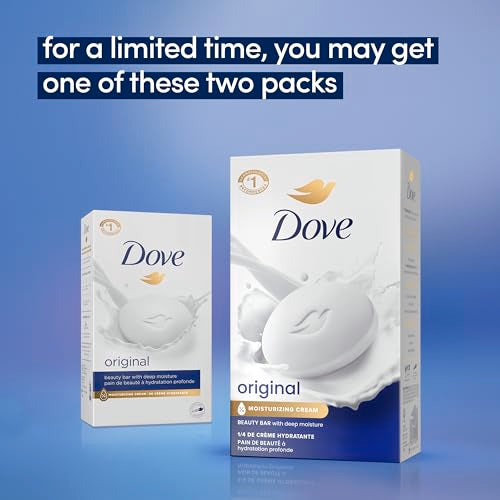 Dove Beauty Bar Soap Original, 2 Bars Pack of 12 for Soft, Smooth Skin, with 1/4 Moisturizing Cream 3.75 oz