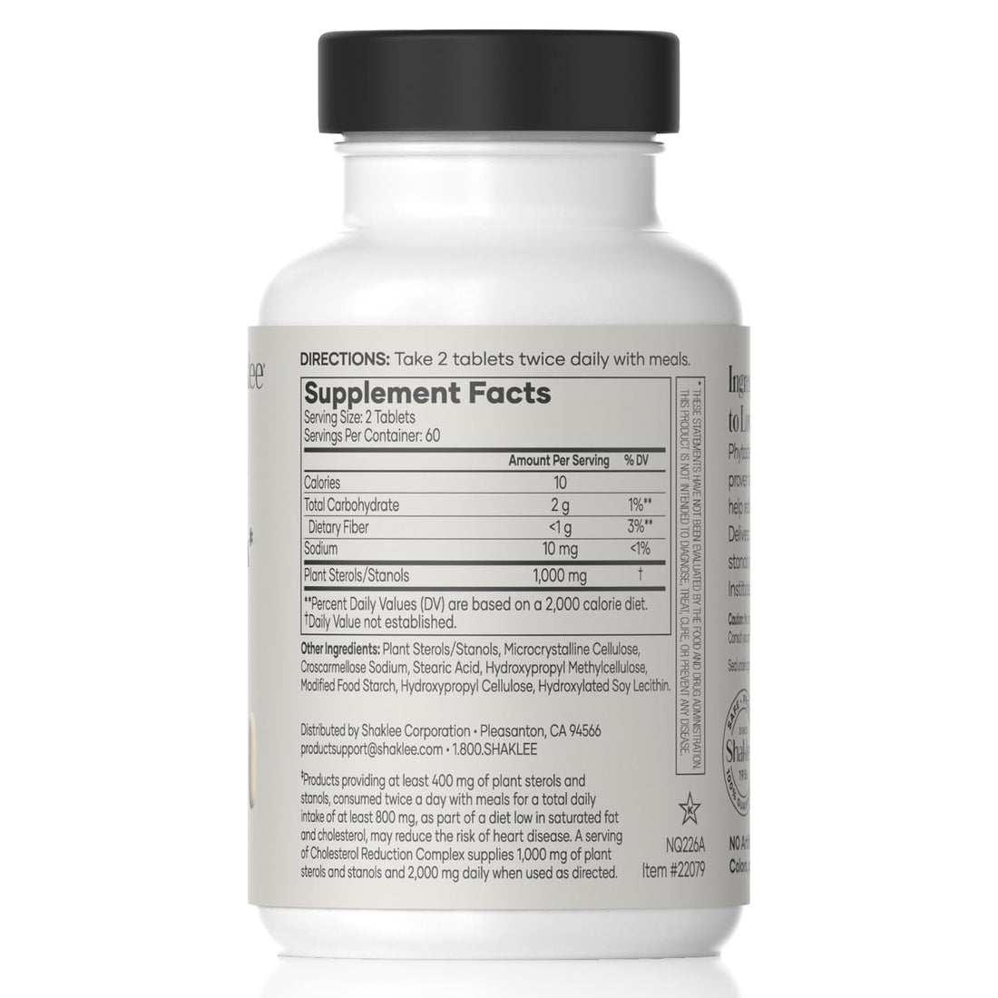 Shaklee - Cholesterol Complex: Plant-Based Formula for Cardiovascular Wellness- 120 Tablets