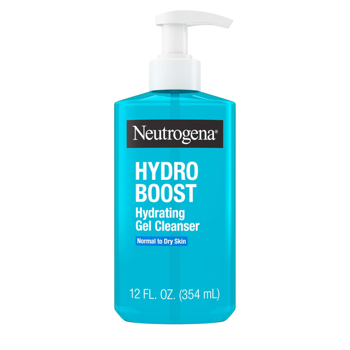Neutrogena Hydro Boost Face Wash, Hydrating Facial Cleanser with Hyaluronic Acid, Daily Foaming Face Wash & Makeup Remover, Hypoallergenic, Alcohol- & Paraben-Free Gel Cleanser, 12 fl. oz