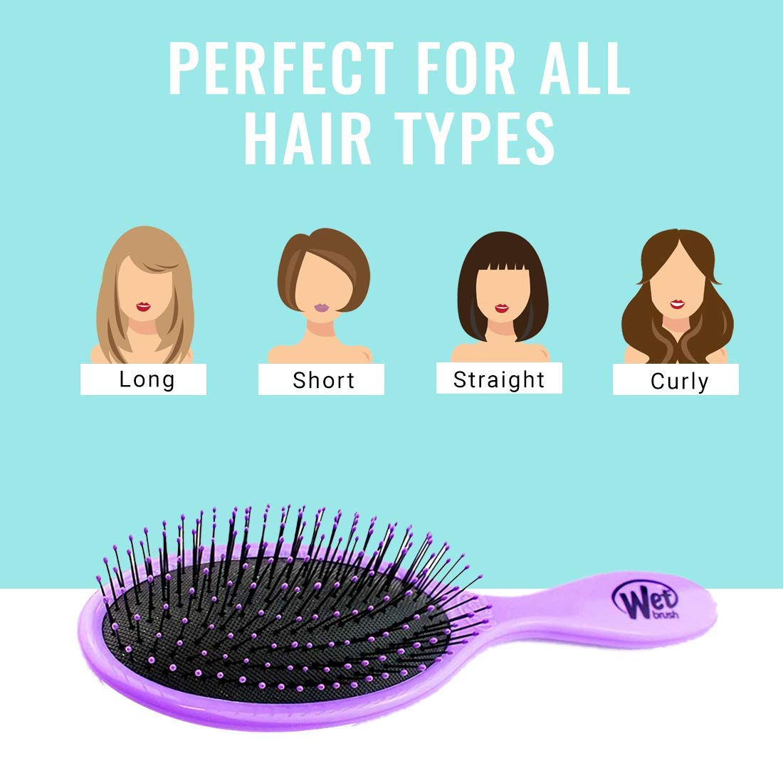 Wet Brush 2 Piece Original Detangler Hair Brush, Purple