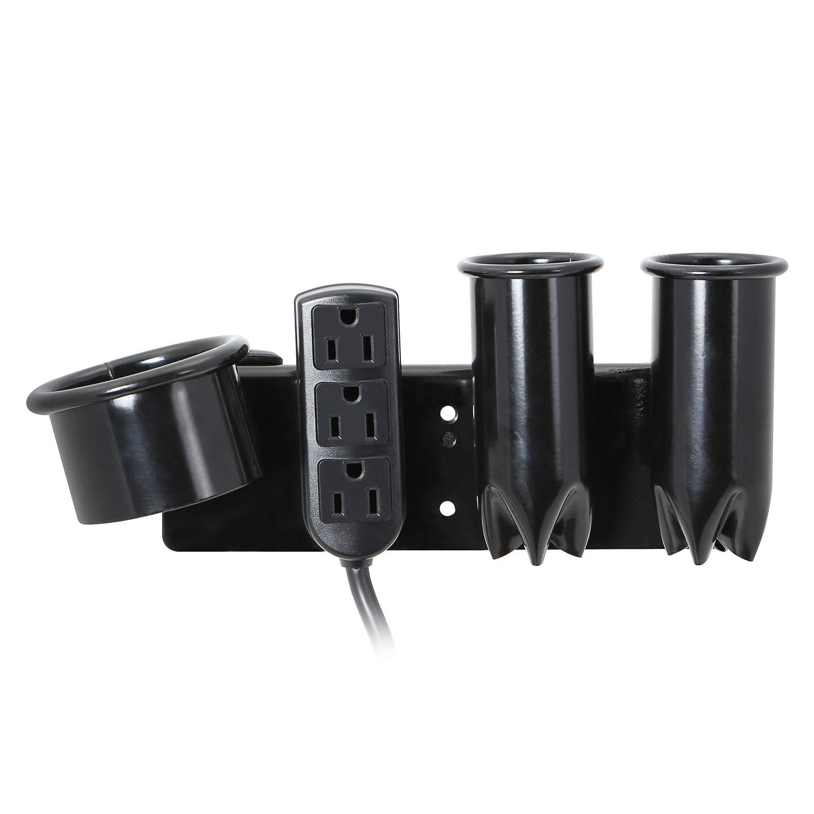 Saloniture Blow Dryer & Hair Iron Holder Salon Appliance Rack W/ 3 Outlets & Clamp